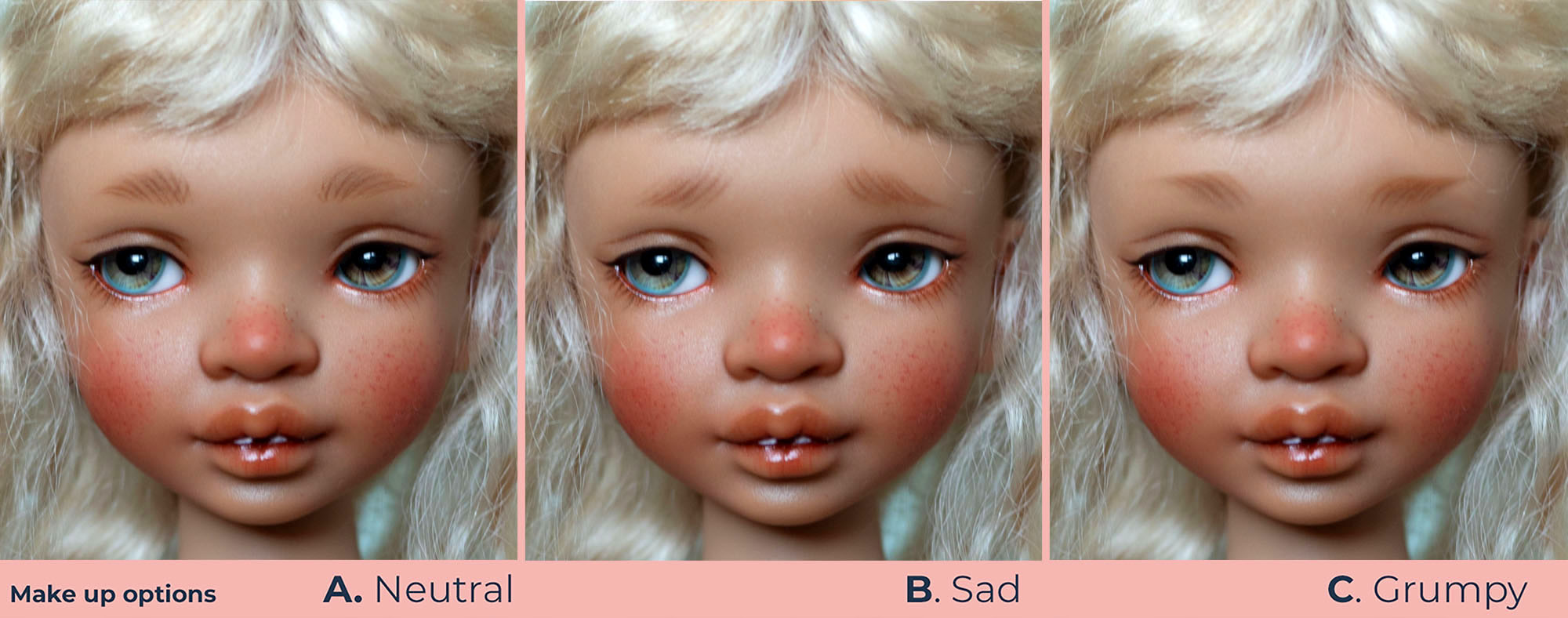 A picture of Surya, a 27cm tall doll from Irrealdoll in a dark skin tone.